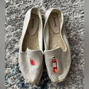 Soludos ‘Aperol Spritz’ embroidered espadrilles, size 9